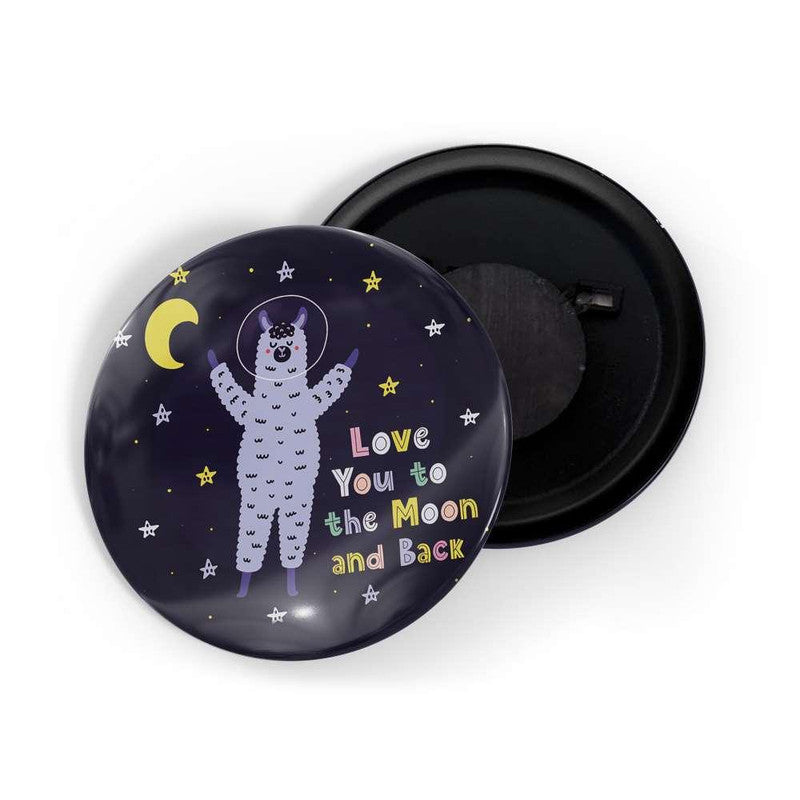 dhcrafts Black color Round Fridge Magnet Love You To The Moon And Back D1 Glossy Finish Design Pack of 1 (75 mm)